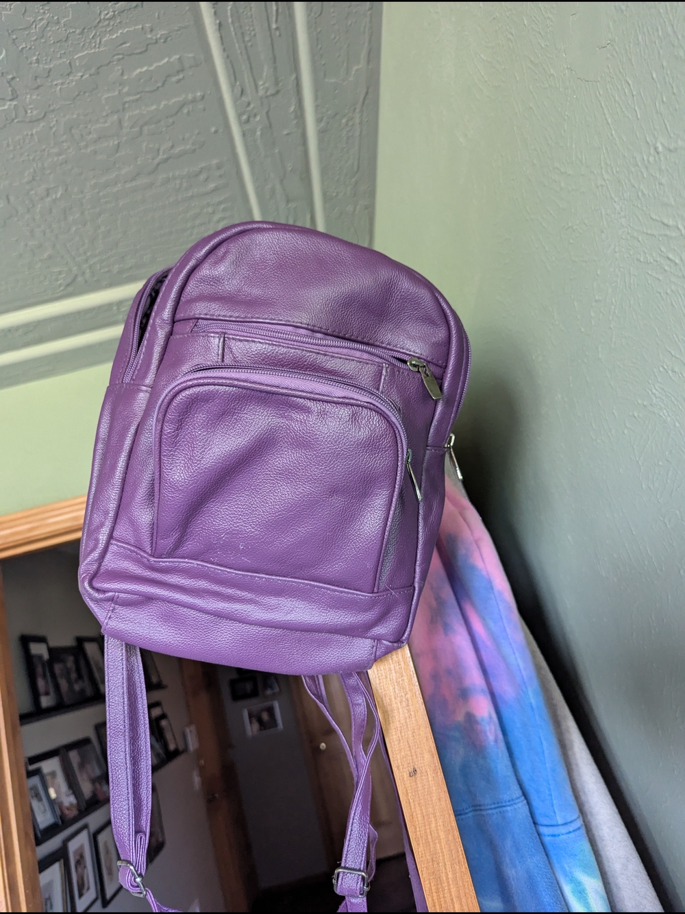 Small Purple Leather Backpack